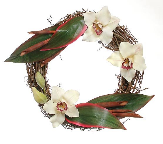 Silk Orchid Wreath